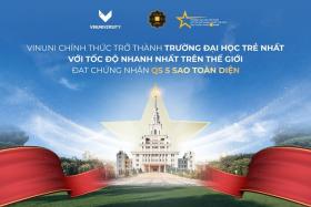  VinUni trở thành đại học trẻ nhất thế giới đạt chứng nhận QS 5 sao 