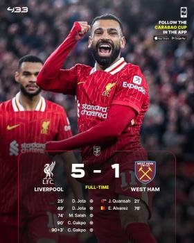 Liverpool ngược dòng đè bẹp West Ham 5-1